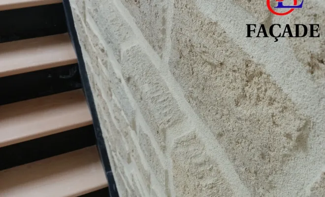 Enduit imitation pierre escalier
